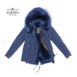 BLUE/ BLACK PARKA WITH FUR